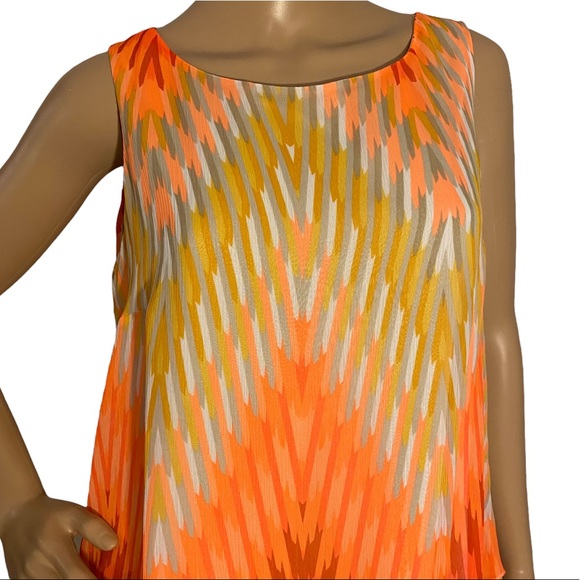 WORTHINGTON  | BRIGHT CHEVRON RUFFLE TANK TOP  SZ L - Picture 7 of 15